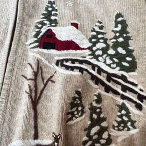 Croft and Barrow Zip old Country Ugly Christmas Sweater size XL